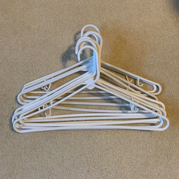 Unbranded, US OS, 10 White Plastic Clothes Hangers - Picture 1 of 3